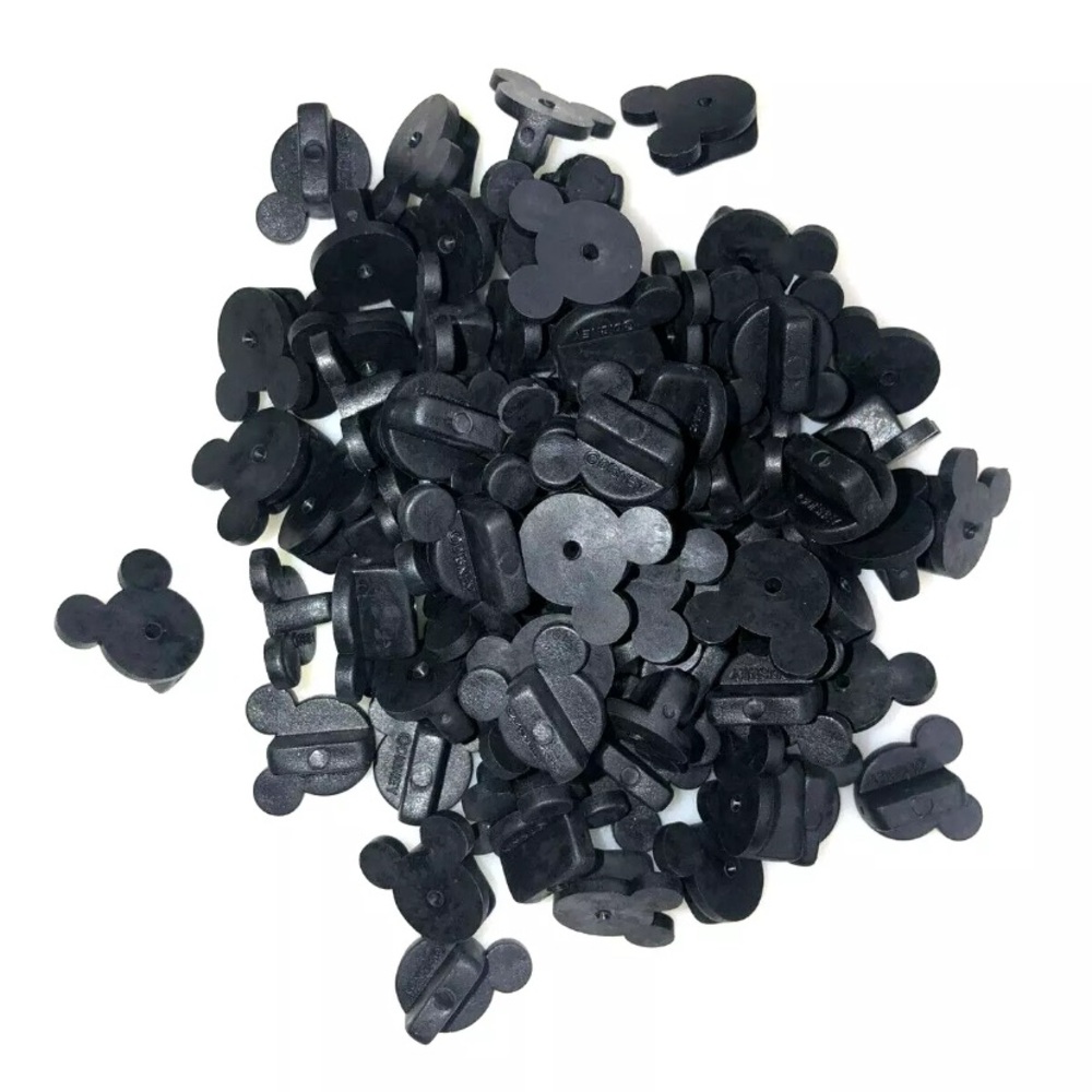 Disney Park Mickey Mouse Black Rubber Backings Set of 10